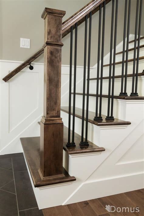 We finally stained our stair rails and banisters!! Decor: Winsome Contemporary Stair Railing With Brilliant ...
