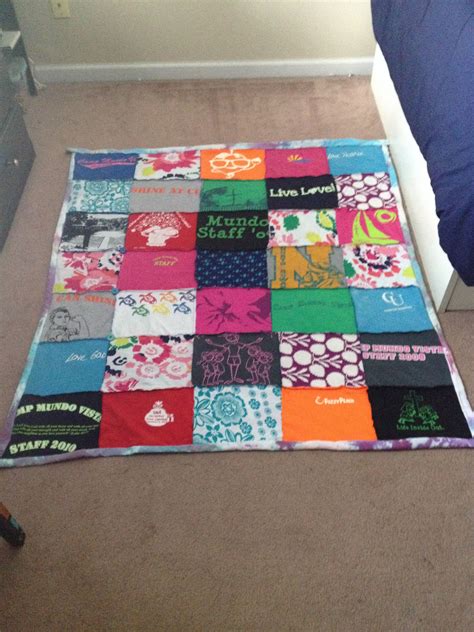 T Shirt Blanket With A Sheet As The Back Tshirt Blanket Quilts Blanket