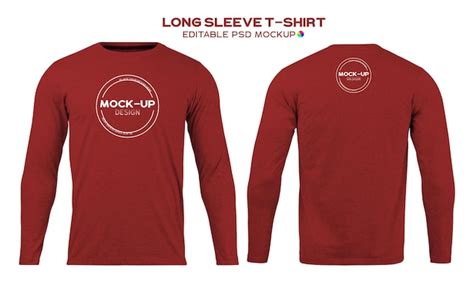 Premium Psd Realistic Long Sleeves T Shirt Mockup For Your Design