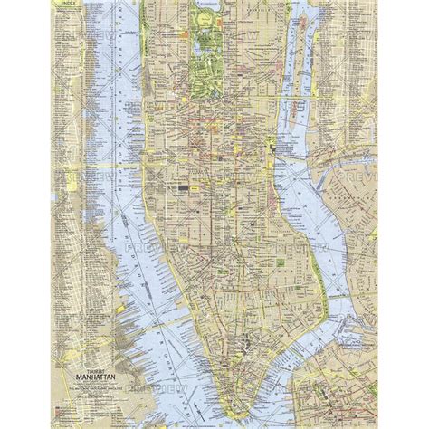Tourist Manhattan Published 1964 By National Geographic The Map Shop