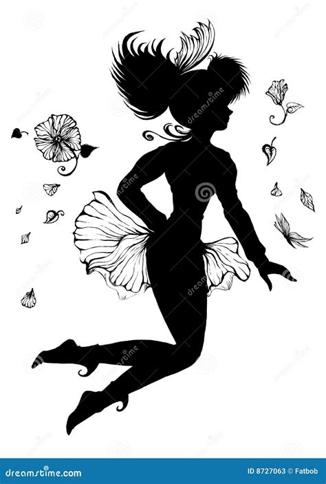 Fairy Silhouette Stock Illustration Illustration Of Flowers 8727063