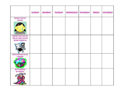 Behavior Charts Printable For Kids Behavior Chart Printable Free