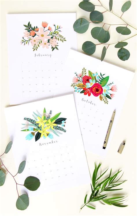 Beautiful Floral 2019 Calendar And Monthly Planner Free Printables