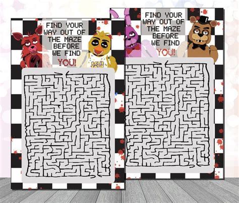 Five Nights At Freddy S Party Game Instant Download Maze Etsy New Zealand Birthday Supplies