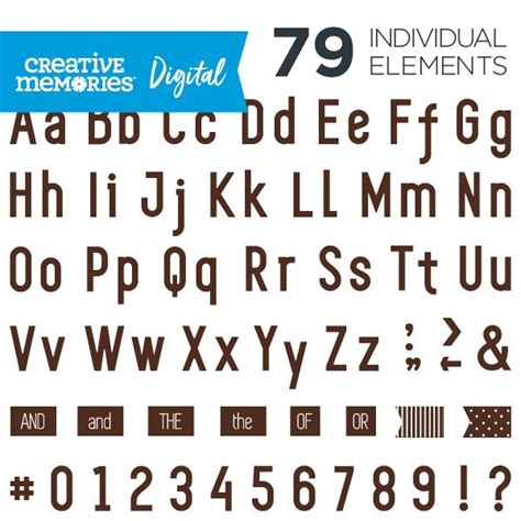 Digital Sans Serif Brown Lettersnumbers Creative Memories