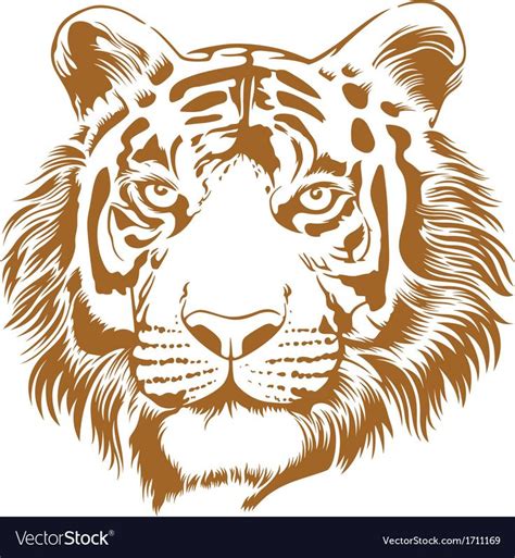 Tiger Stencil Vector Image On Vectorstock Animal Stencil Tiger