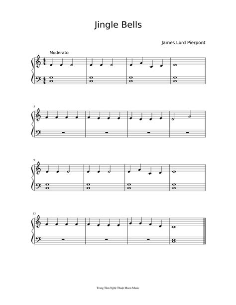 Jingle Bells Easy Piano Sheet Music For Piano Solo