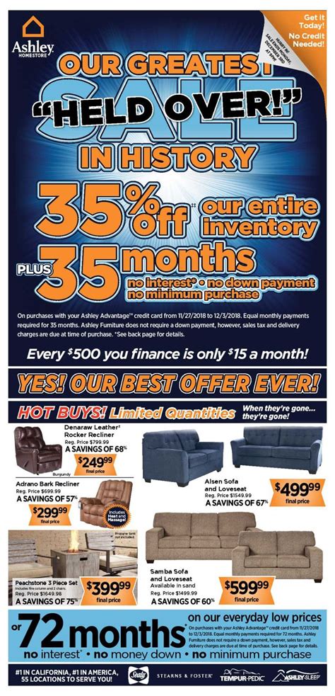 We reserve the right to correct any such error(s). Ashley Furniture Weekly Deals Flyer January 15 - 21, 2019 ...