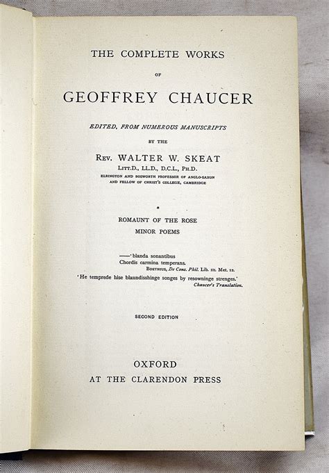 The Complete Works Of Geoffrey Chaucer 7 Volumes By Walter W Geoffrey