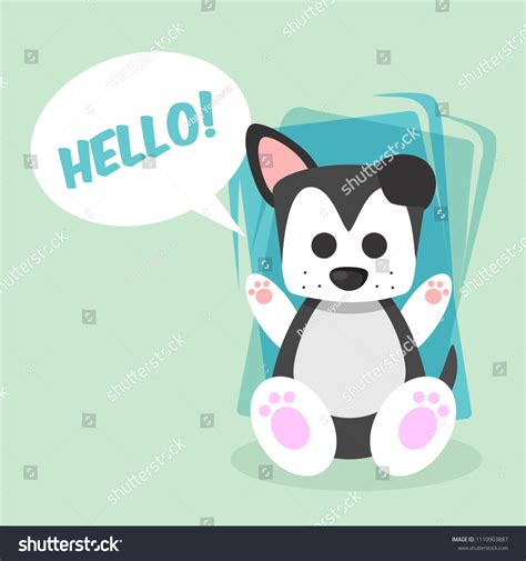 Cute Dog Say Hello Stock Vector Royalty Free 1110903887 Shutterstock