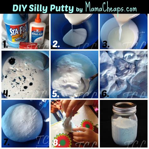 Silly Putty Collage Homemade Silly Putty Silly Putty Diy Silly Putty