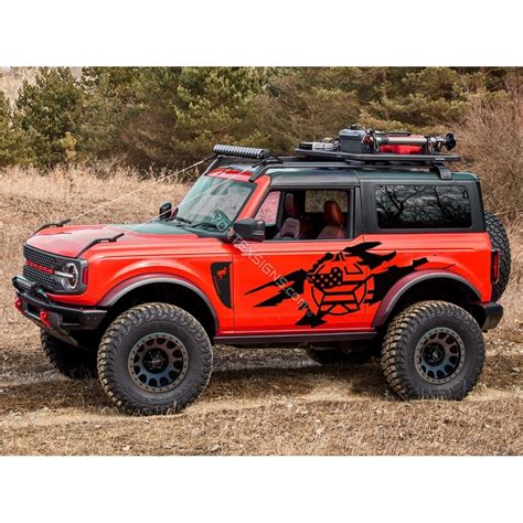 2023 Ford Bronco Door Graphics With Ripped Decal Graphics