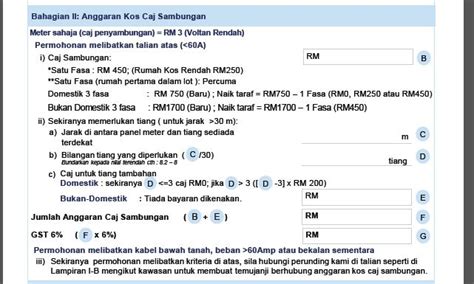 Sila lengkapkan borang ini dengan jujur. Caj harga dan cara permohonan meter elektrik TNB satu fasa ...