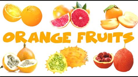 Learn Names Of Orange Fruits In English Color Kids Youtube