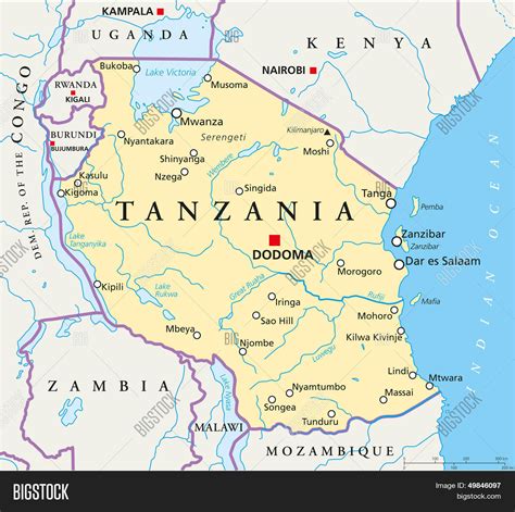 Tanzania Political Vector And Photo Free Trial Bigstock