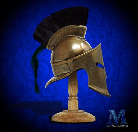 Mini Spartan Crested Helmet Made From Weathered Steel With Etsy