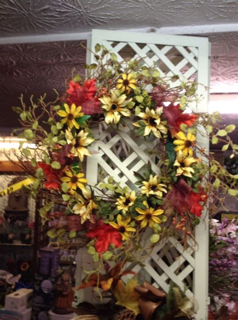 Find the best faux fall flowers and leaves, artificial poinsettias, and christmas decor for your home. Fall silk wreath | Silk wreaths, Fall wreath, Floral ...