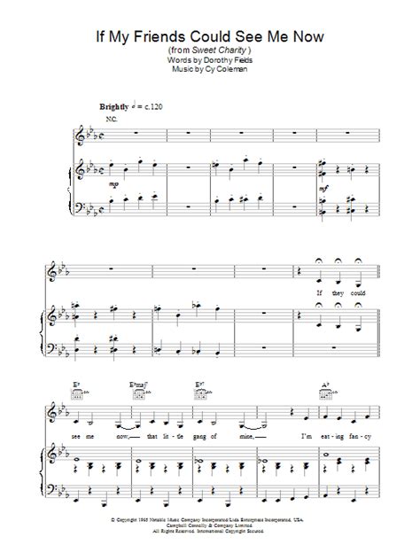 If My Friends Could See Me Now Sheet Music Cy Coleman Piano Vocal Guitar Chords
