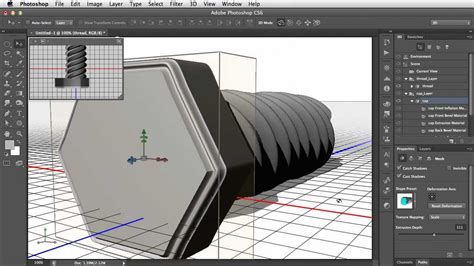 How To Reshape 3d Models In Photoshop Cs6 Extended Youtube