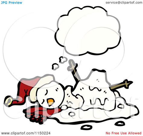 Hand drawn cartoon cute christmas snowman. Cartoon of a Thinking Winter Christmas Melting Snowman ...