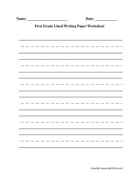 1st Grade Lined Paper