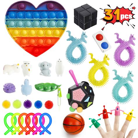 MVP BOY - 31 Pack Fidget Toys Sensory Fidget Toys Set for Stress Relief with Multi Fidgets for 