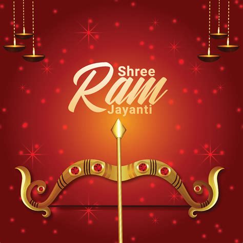 Creative Golden Vector Illustration Of Happy Ram Navami Celebration