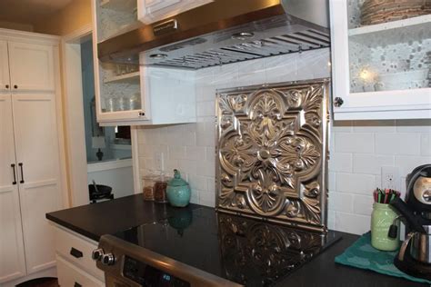 Armstrong commercial kitchen ceiling tiles. Fabulous backsplash behind stove. Tin ceiling tile from ...