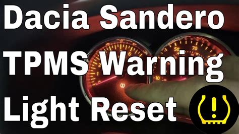 Dacia Sandero TPMS Warning Light Reset Stepway TPMS Warning Message