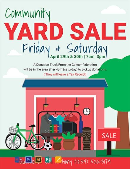 Yard Sale Flyer Template Illustrator Word Apple Pages Psd
