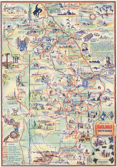 Map Of The Black Hills Of South Dakota The Sunshine State