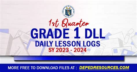 New Grade 1 Daily Lesson Log 1st Quarter DLL SY 2023 2024 DLL