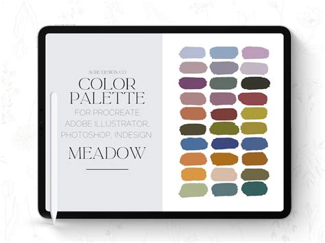 Meadow Color Palette For Procreate Wildflower Color Swatches Etsy