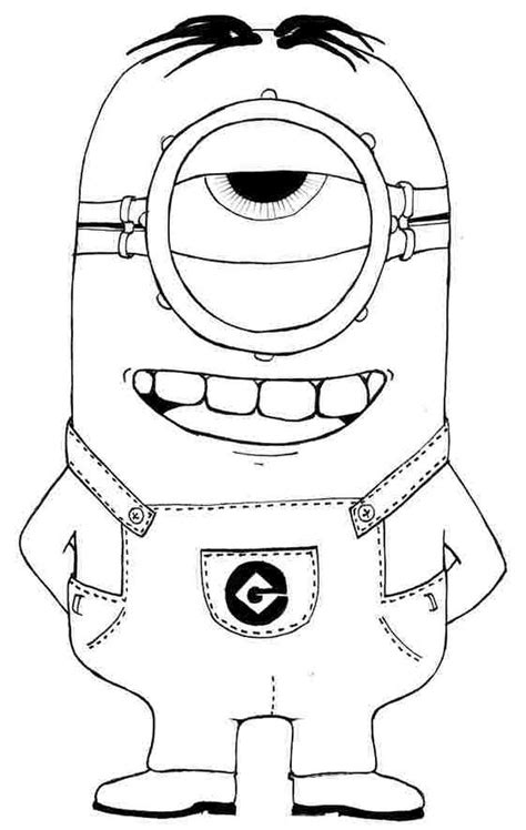 You can print out then using crayons or colored pencils to make a nice picture. Stuart Minion Coloring Pages | Minion coloring pages ...