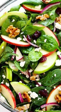 This is a unique and delicious spinach salad with granny smith apples, walnuts, and cheddar cheese. My Favorite Apple Spinach Salad | Recipe | Vegetarian ...