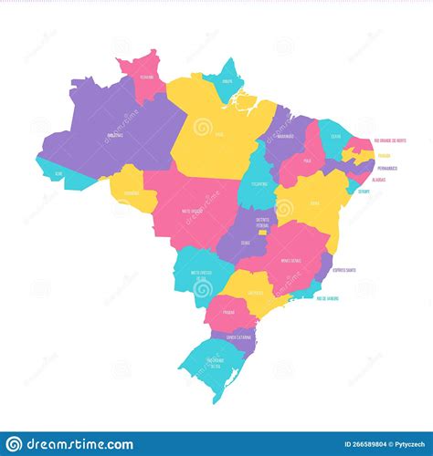 Brazil Political Map Of Administrative Divisions Stock Vector