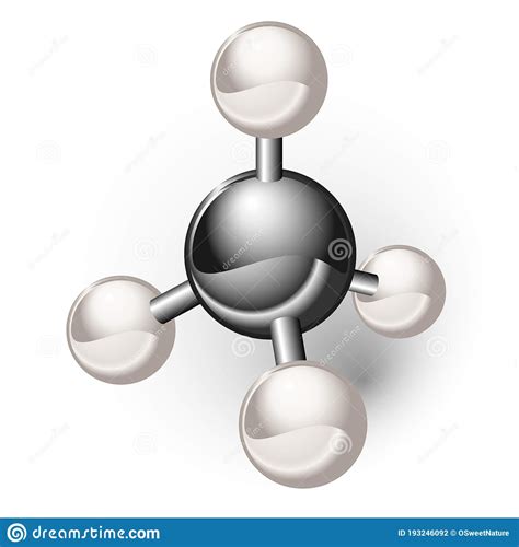 Methane Chemical Element Model Structure Stock Vector Illustration Of