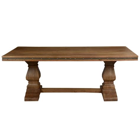 And with room to seat six, this sustainable, solid wood frame means becky and bobby won't have to stress about getting another table anytime soon. Rustic Solid Wood Trestle Pedestal Base Harvest Dining Table