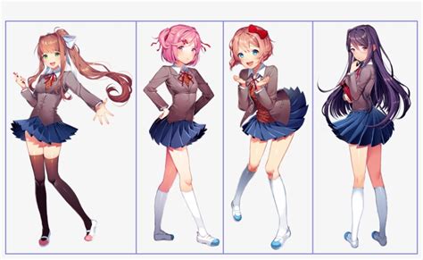 Click For Full Sized Image Full Body Doki Doki Literature Club Characters X Png