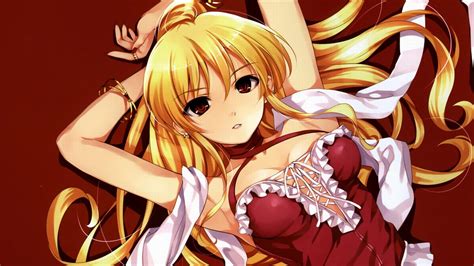 Girl With Gold Hair And Red Dress Anime Wallpaper Wallpaper Download