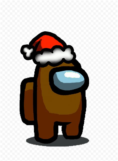 Kostenlose among us für android, ios installieren! HD Brown Among Us Character With Santa Hat PNG | Citypng