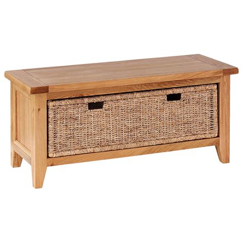 Storage Bench With Baskets Oakay Direct Solid Oak Handcrafted Furniture