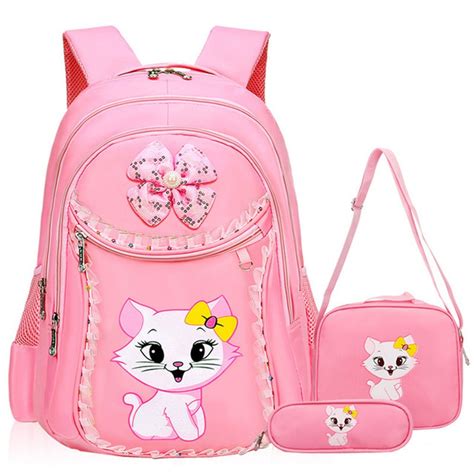 Cute Kitty Children School Bags Girls Cartoon Cat Kids Backpack Child