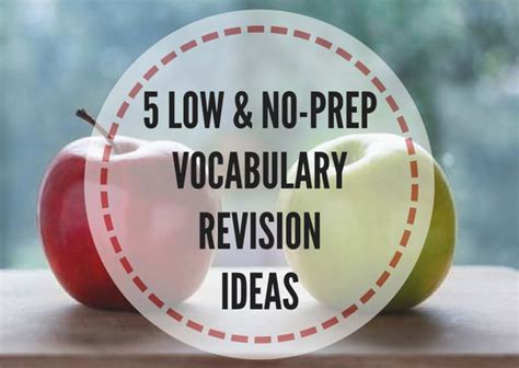5 Low And No Prep Vocabulary Revision Ideas Lesson Plans Digger