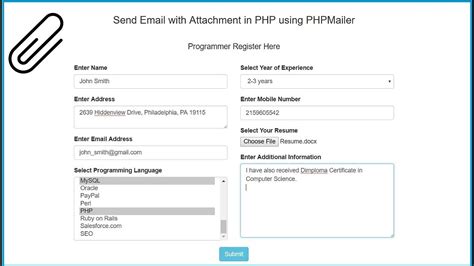 Use the smtpserver parameter or set the $psemailserver variable to a valid smtp server. Send Email with Attachment in PHP using PHPMailer - YouTube