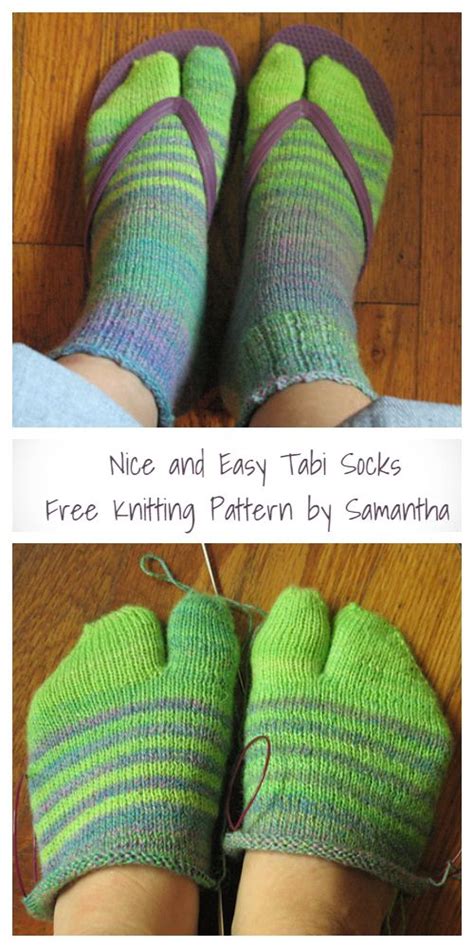 Knit Tabi Split Toe Socks Free Knitting Patterns Knitting Pattern Knitted Socks Free Pattern