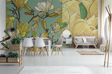 Flowers In The Living Room Living Room Contemporary Wall Murals