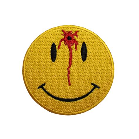 Bloody Bullet Smiley Face Embroidered Iron On Patch Etsy