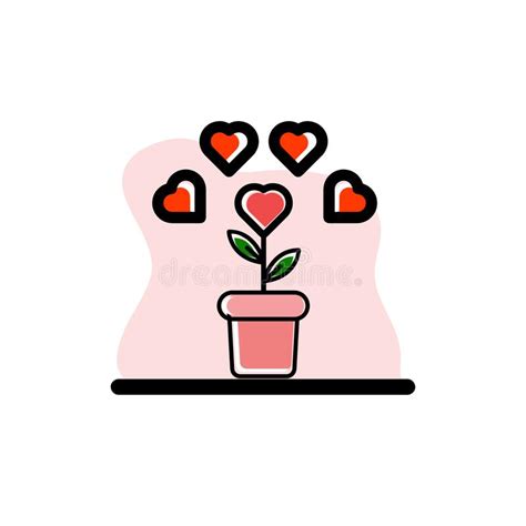 Lovely Love Plant Icon Conceptual Vector Illustration Design Stock