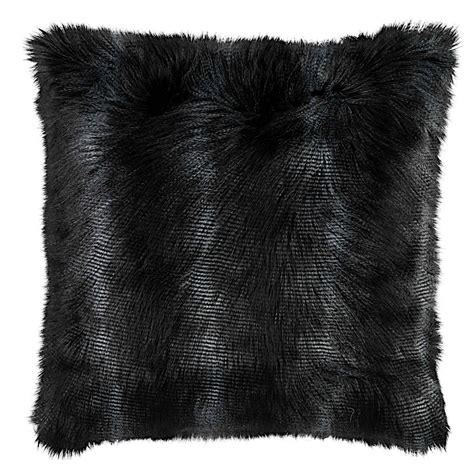 Lili Alessandra Black Faux Fur Pillow Square 24x24 These Faux Fur